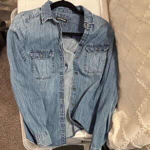 Express Classic Blue Denim Top